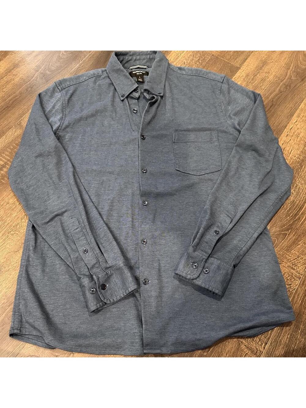 Nordstrom Men's Blue and Grey Shirt